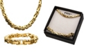 INOX Byzantine Chain 8" Bracelet and 22" Necklace Set